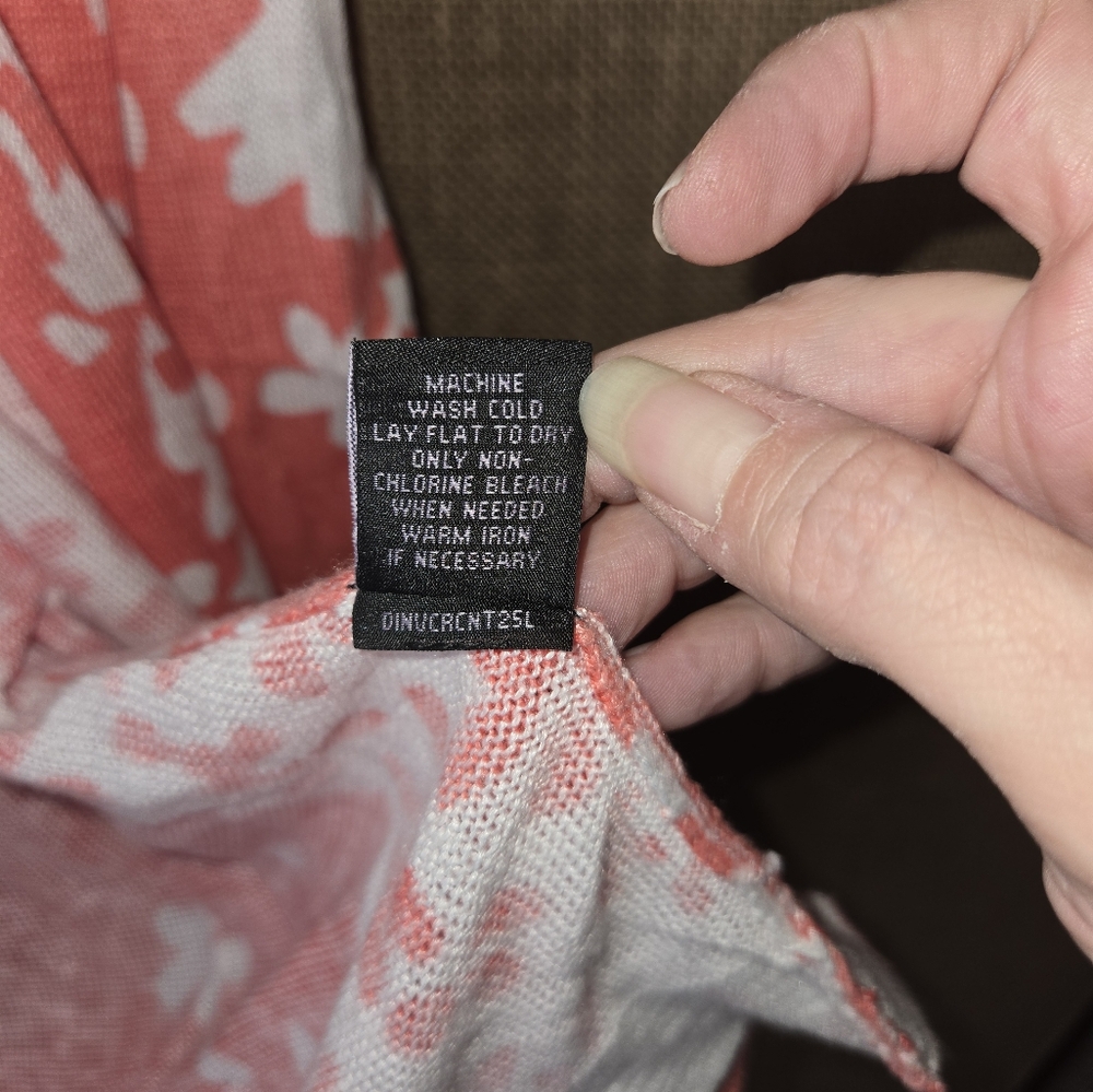 Women's Investments Pink/White Floral Coral Cardigan Size XL - Picture 10 of 11